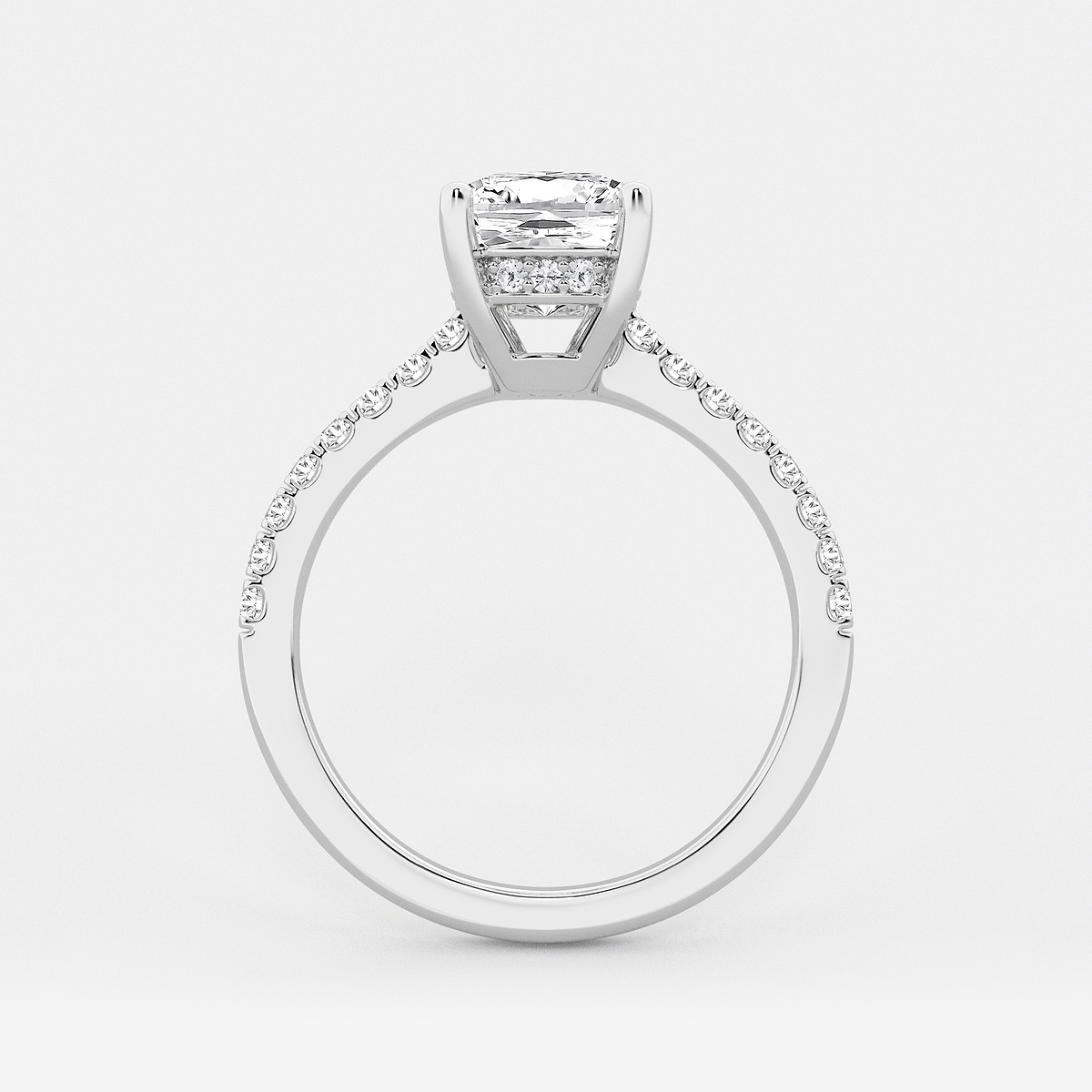 Additional Image 1 for  2 3/4 ctw Elongated Cushion Lab Grown Diamond Hidden Halo Engagement Ring